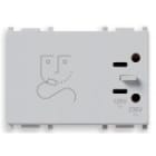 VIMAR - Presa per Rasoio 230V con Trasformatore d'Isolamento 20VA, Uscita 120V per Spine 2P Standard Americano e 230V per Eurospine 2P 2,5A Silver