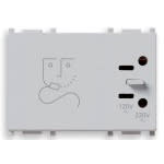 VIMAR - Presa per Rasoio 230V con Trasformatore d'Isolamento 20VA, Uscita 120V per Spine 2P Standard Americano e 230V per Eurospine 2P 2,5A Silver 14290.SL