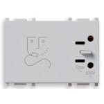 VIMAR - Presa per Rasoio 230V con Trasformatore d'Isolamento 20VA, Uscita 120V per Spine 2P Standard Americano e 230V per Eurospine 2P 2,5A Silver
