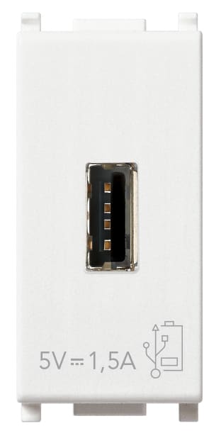 VIMAR - Unità di Alimentazione USB 5V 1,5A Bianco per Dispositivi Elettronici 14292