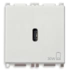 VIMAR - Alimentatore USB C 30W PD Bianco - Per Notebook, Tablet, Smartphone, Fotocamere - Uscita USB Tipo C - Tecnologia Power Delivery - 120-240 V~ 50/60 Hz
