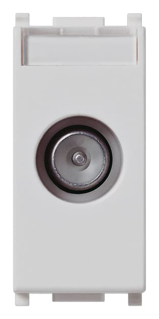 VIMAR - Presa Passante Coassiale Tv-Rd-Sat 5-2400 Mhz Connettore Maschio Attenuazione Derivazione 10 Db Silver 14300.10.SL