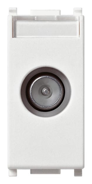 VIMAR - Presa Passante Bianco Coassiale Tv-Rd-Sat 5-2400 Mhz Connettore Maschio Attenuazione Derivazione 10 Db 14300.10