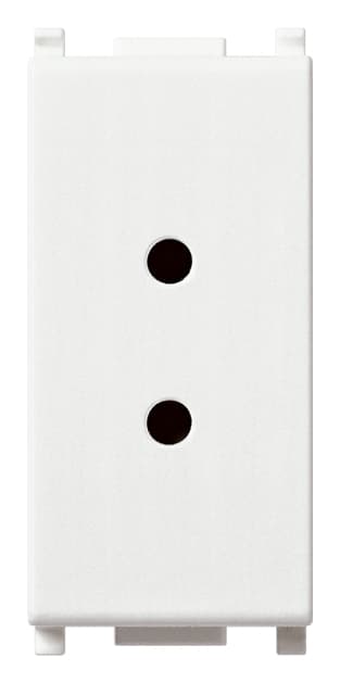 VIMAR - Presa 2P 6A 24V Antibatterico per Spinotti Ø 3mm Interasse 12,4mm Bianco 14330.AB