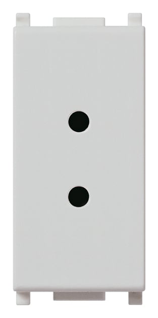 VIMAR - Presa 2P 6A 24V Silver per Spina 01620, Spinotti Ø 3mm, Interasse 12,4mm - Circuiti Ausiliari