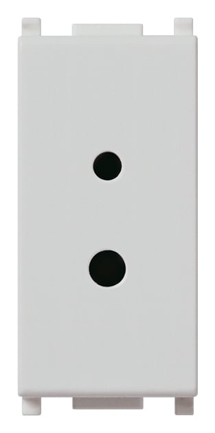 VIMAR - Presa Polarizzata 2P 6A 24V Silver per Spine 01616 e 01617, 1 Spinotto Ø 3mm e 4mm Interasse 12,4mm - Impianti Hi-Fi, Filodiffusione 14331.SL