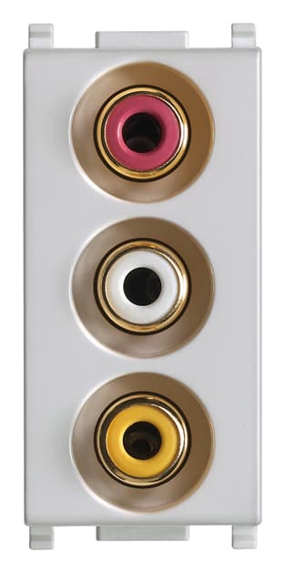 VIMAR - Presa 3 Connettori RCA Silver Morsetti a Vite