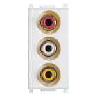 VIMAR - Presa 3 Connettori RCA Morsetti Vite Bianco
