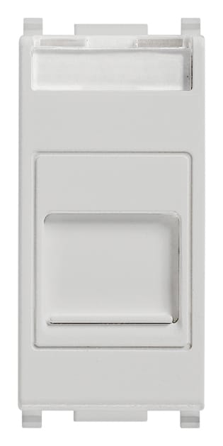 VIMAR - Adattatore Portello RJ45 Keystone Silver con Protezione Antipolvere 14337.C.SL