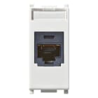 VIMAR - Presa RJ45 Panduit Cat5e UTP bianco con connettore MINI-COM, non schermata, cablaggio T568A/B, 8 contatti, morsetti ad incisione d'isolante. 14340.1