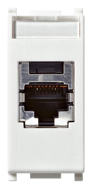 VIMAR - Presa RJ45 Panduit Cat5e FTP bianco con connettore MINI-COM, schermata, cablaggio T568A/B, 8 contatti, morsetti ad incisione d'isolante. 14340.2
