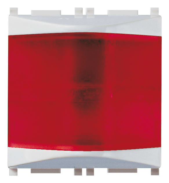 VIMAR - Spia Prismatica Rosso Silver 230 V~ 3 W Max Per Lampade 14770, 14771, 14776 E 14777, Diffusore 2 Moduli