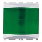 VIMAR - Spia Prismatica Verde Silver 230 V~ 3 W Max Per Lampade 14770, 14771, 14776 E 14777, Diffusore Verde - 2 Moduli 14387.V.SL