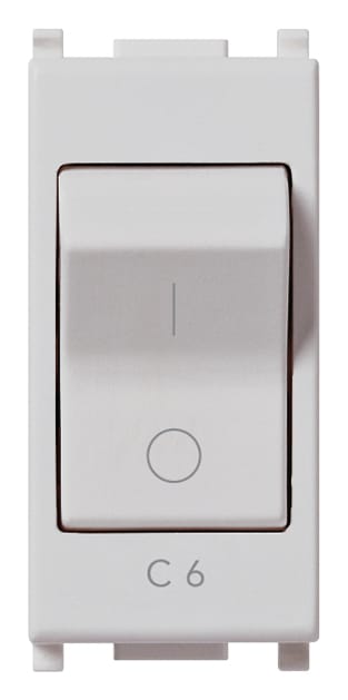VIMAR - Interruttore Automatico Magnetotermico 1P+N C6 120-230V Silver 14405.06.SL
