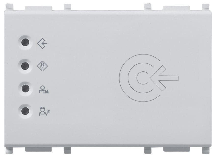 VIMAR - Lettore di carte a transponder tropicalizzato KNX per esterno, 2 uscite a relè, 2 ingressi, alimentazione 12-24 V, Silver, 3 moduli.