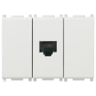 VIMAR - Modulo Relè 2Luci+2Aux Antibatt. Con Presa RJ45 Frontale Per Collegamento Chiamata 8In/8Out o Display Callway, 4 Uscite 24V No, Bianco - 3 Moduli 14505.AB