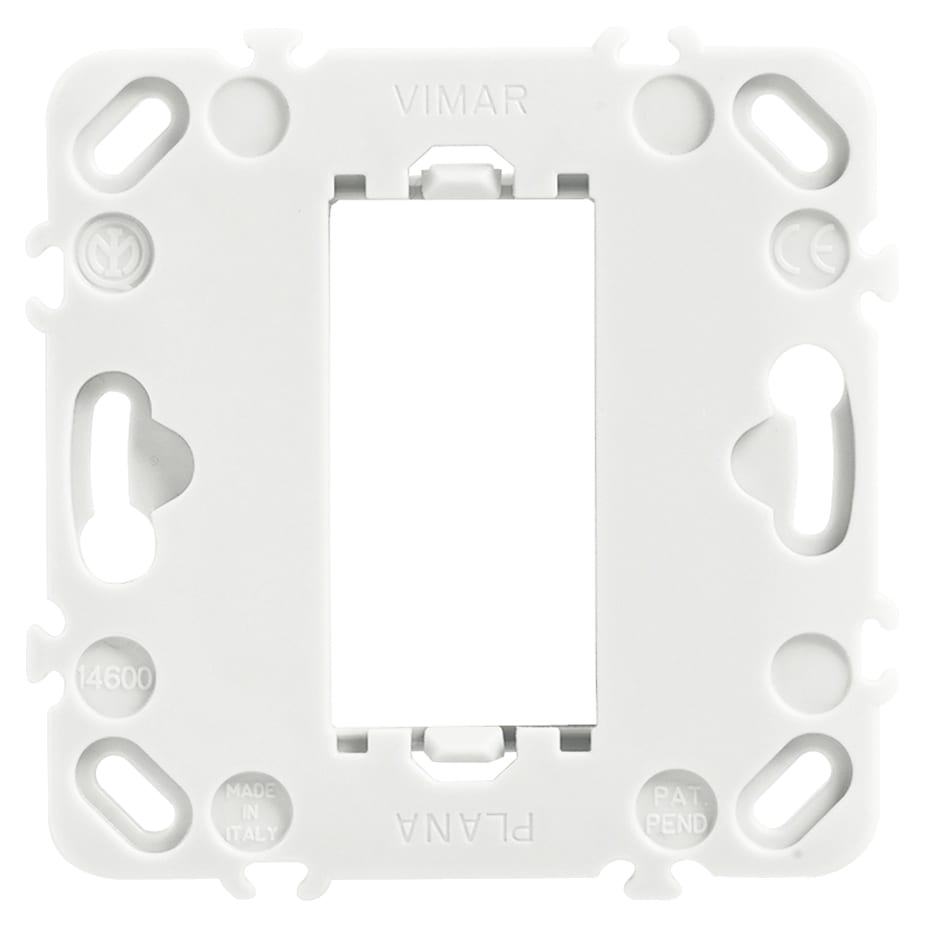 VIMAR - Supporto 1 Modulo Grigio Senza Viti per Scatole Incasso 60mm o 56x56mm