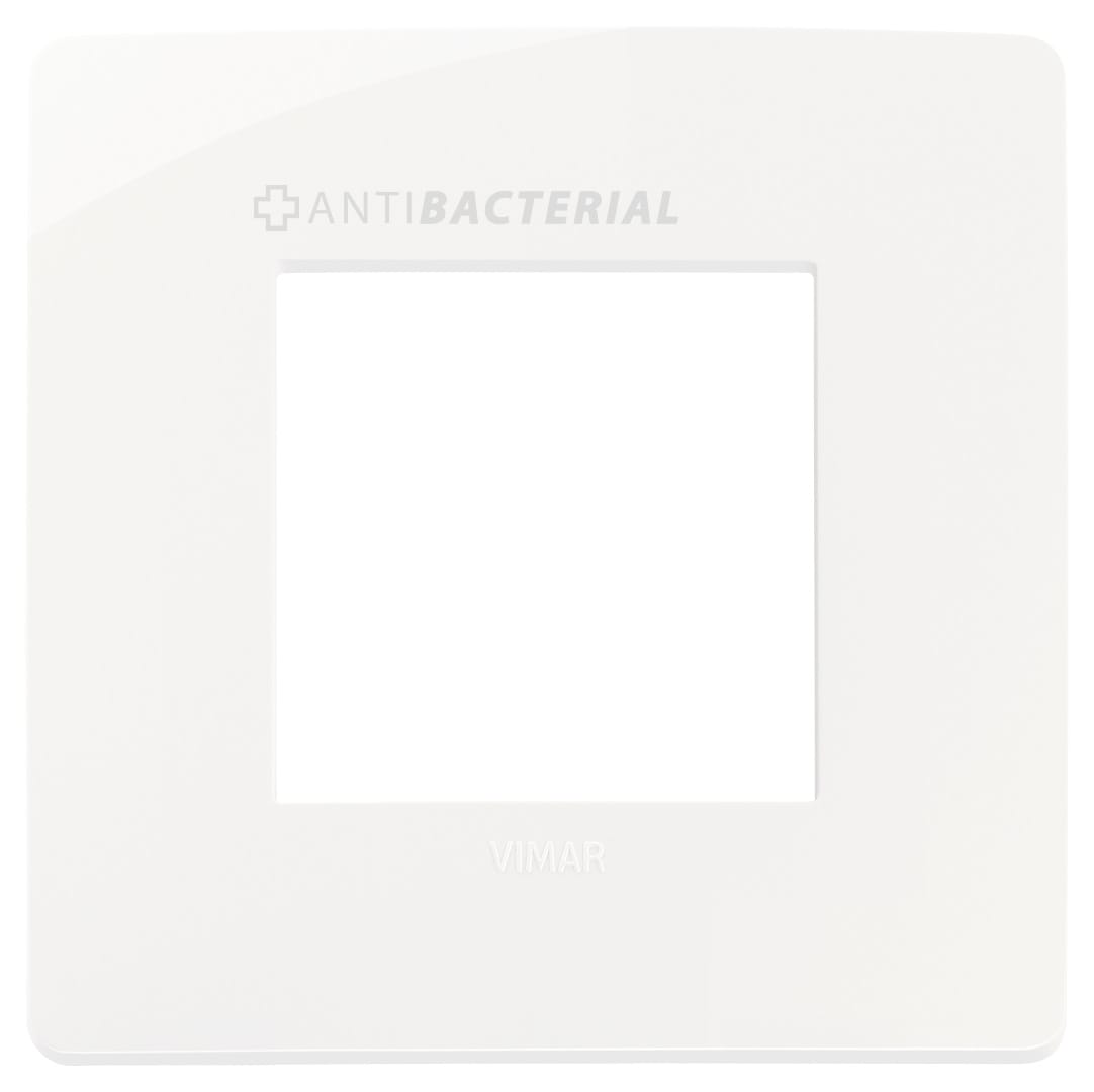 VIMAR - PLACCA PLANA UP 2M BIANCO ANTIB.
