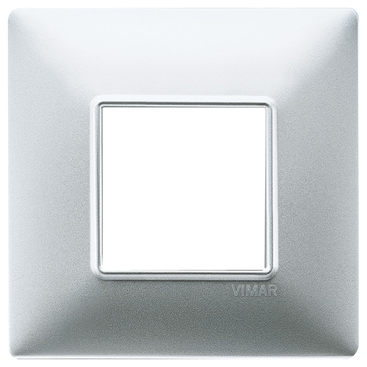 VIMAR - Placca 2 Moduli Tecnopolimero Vernice Argento Opaco