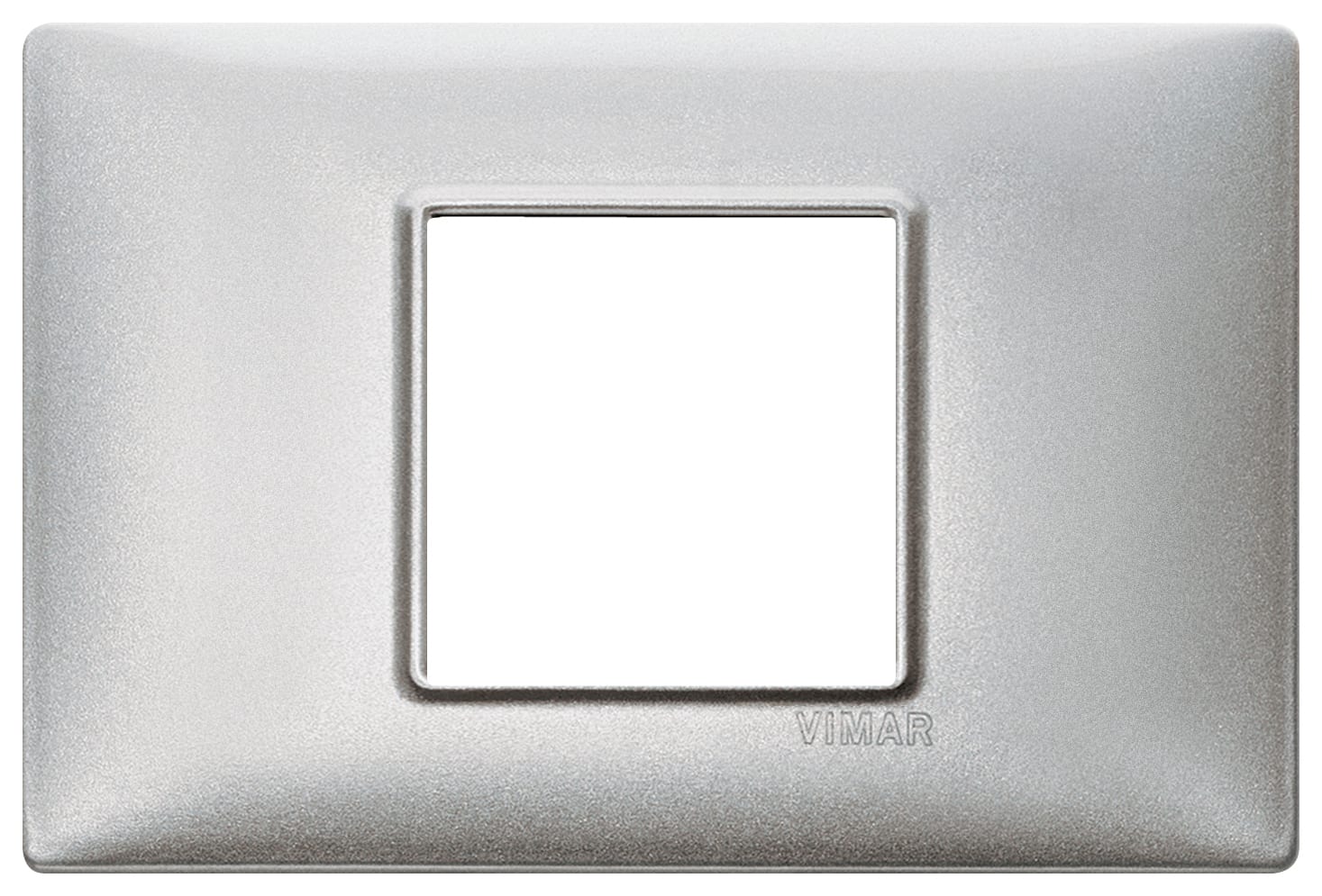 VIMAR - Placca 2 Moduli Centrali in Metallo Silver