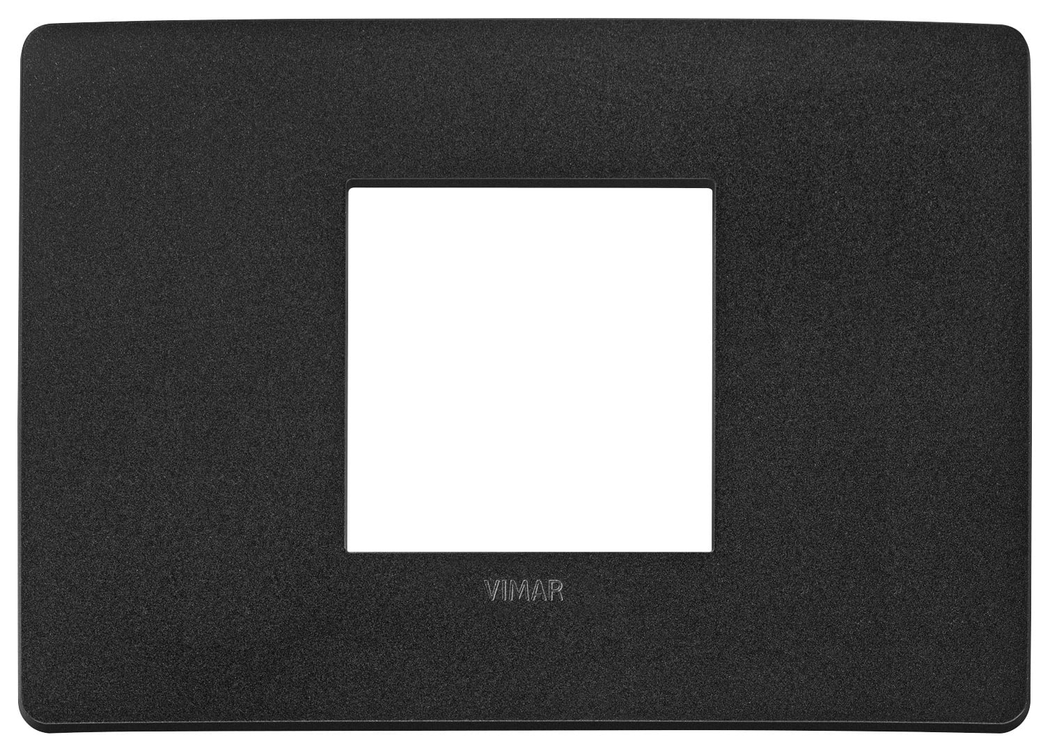 VIMAR - PLACCA PLANA UP 2M CENTRALI NERO MATT