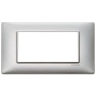VIMAR - Placca 4 Moduli Tecnopolimero Silver - Pannello Interruttori Design Moderno