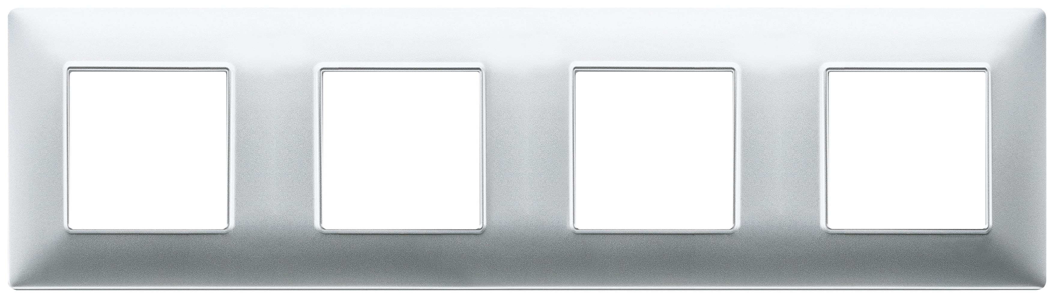 VIMAR - PLACCA 8M (2+2+2+2) INT71 ARGENTO OPACO 14669.20