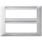 VIMAR - Placca 14 Moduli Tecnopolimero Silver - 7+7