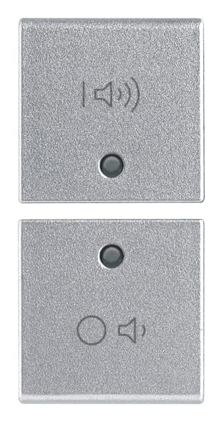 VIMAR - Due mezzi tasti on/off volume silver intercambiabili 1 modulo, simboli volume e o volume