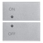 VIMAR - Due mezzi tasti intercambiabili 2 moduli, simboli on e off, silver