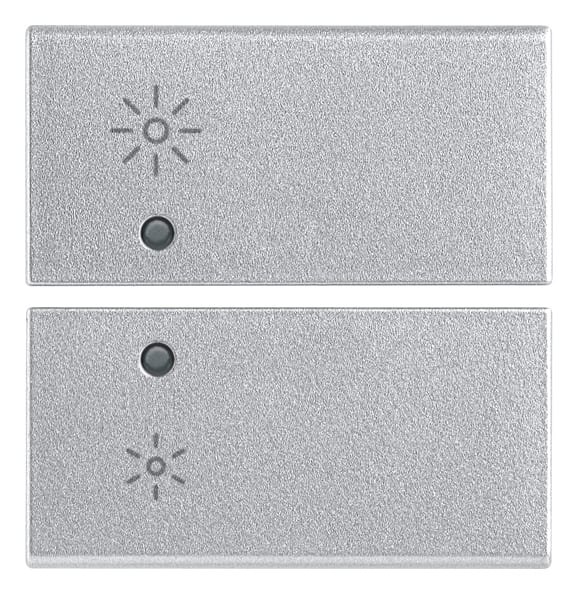 VIMAR - Due Mezzi Tasti Dimmer Silver - Intercambiabili 2 Moduli, Simboli.