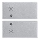 VIMAR - Due Mezzi Tasti Dimmer Silver - Intercambiabili 2 Moduli, Simboli.