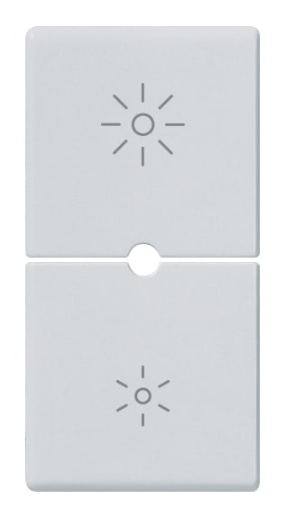 VIMAR - Due Mezzi Tasti Dimmer Silver Intercambiabili 1 Modulo Simboli.