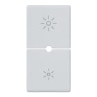 VIMAR - Due Mezzi Tasti Dimmer Silver Intercambiabili 1 Modulo Simboli.