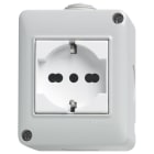 VIMAR - Plana Contenitore IP40 con Presa Sicury 2P+T 16A 250V~ Bianco - Standard Italiano P40 Parete 2 Moduli