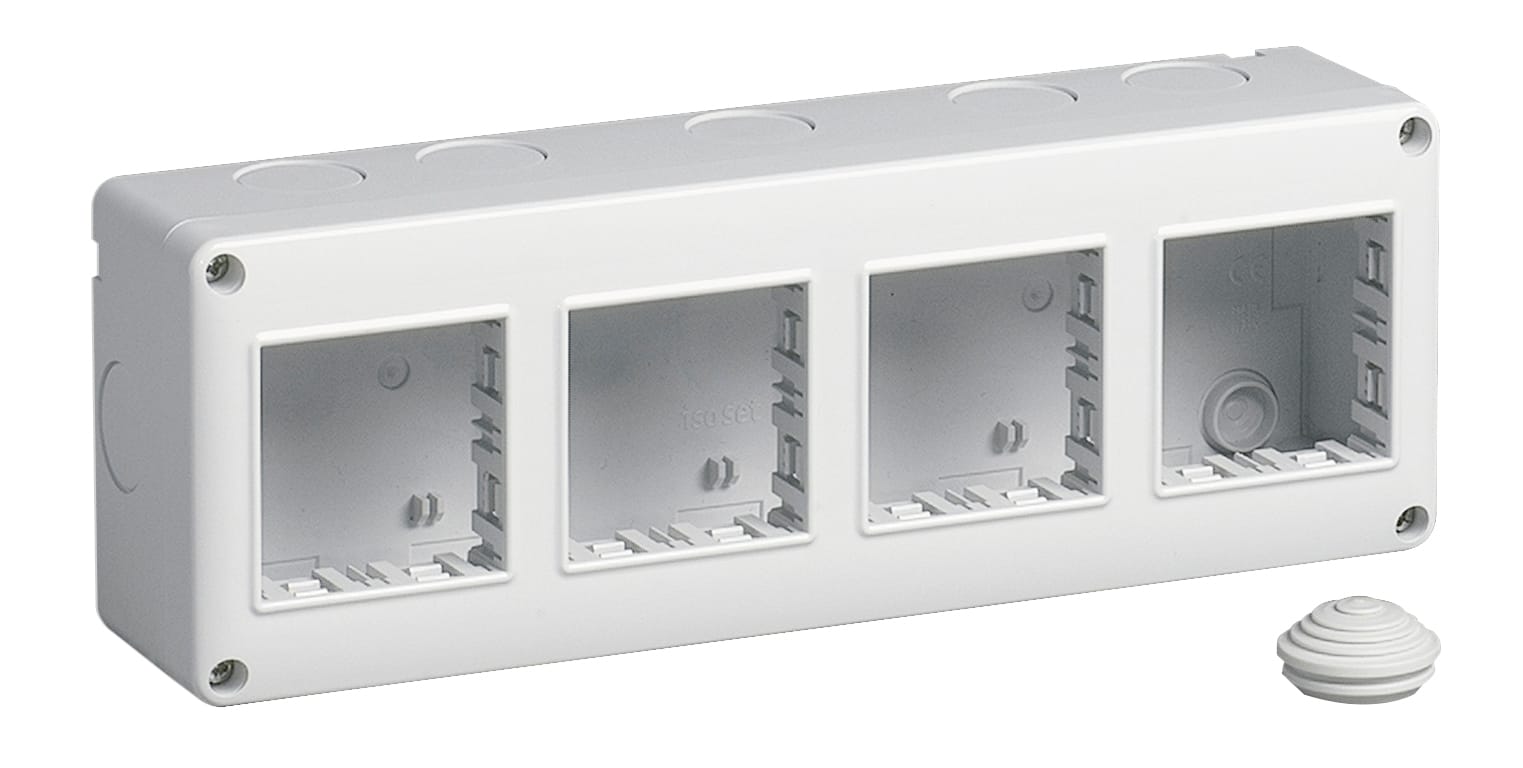 VIMAR - Contenitore da Parete IP40 8M 2x4 Moduli Eikon, Arké e Plana - Apparecchi Agganciabili Orizzontalmente e Verticalmente 14814