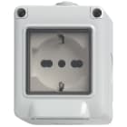VIMAR - Plana Contenitore IP55 con Presa Sicury 2P+T 16A 250V~ Bianco - 2 Moduli Universale Standard Italiano P40 Da Parete