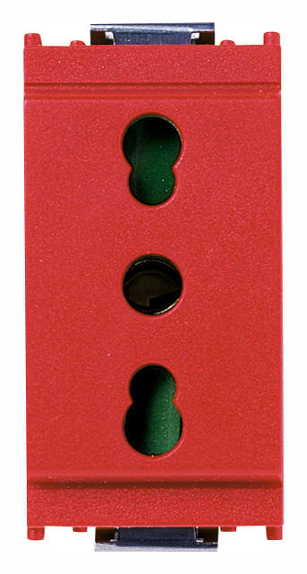 VIMAR - PRESA 2P+T 16A P17/11 ROSSO 16203.R