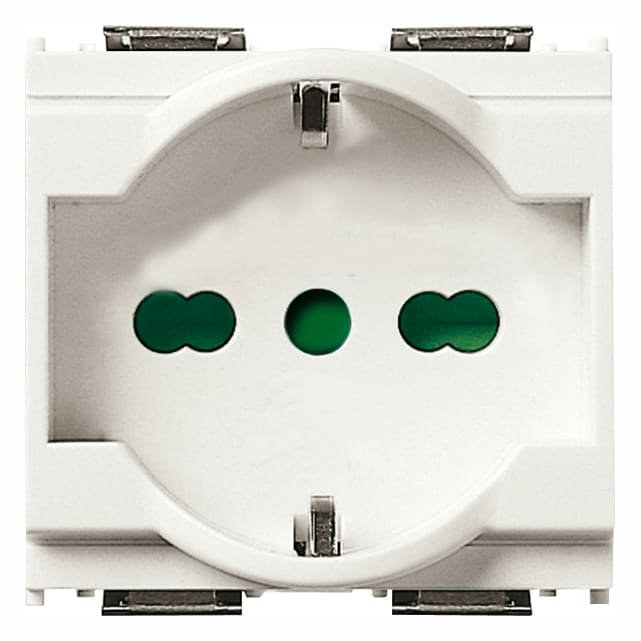 VIMAR - Presa Universale Bianco Sicury 2P+T 16A Standard Italiano P40 - 2 Moduli