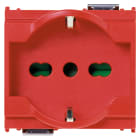 VIMAR - Presa Universale Rosso Sicury 16A 250V~ Standard Italiano P40 - 2 Moduli 16211.R
