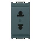 VIMAR - Presa Standard Euroamericano 2P 15A Grigio con Spinotti Paralleli Ø4,8Mm