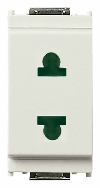 VIMAR - Presa Sicury 2P 15A Bianco Standard Euroamericano Ø4,8Mm 16234.B