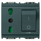 VIMAR - PRESA 2P+T 16A P17/11 INTB+MT C16 GRIGIO 16273