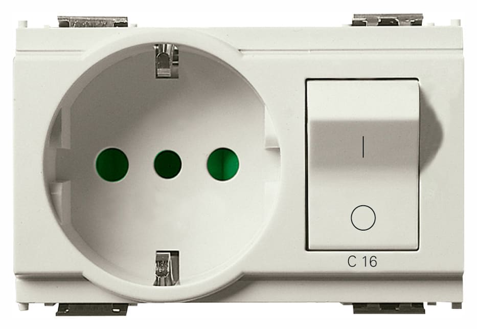 VIMAR - PRESA 2P+T 16A P30 INTB+MT C16 BIANCO
