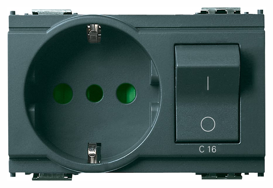 VIMAR - PRESA 2P+T 16A P30 INTB+MT C16 GRIGIO