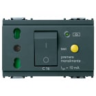 VIMAR - Presa 2P+T 16A P17/11 interbloccata con interruttore magnetotermico differenziale C16, 230V 50Hz, 10mA, 3000A, grigio, 3 moduli. 16283