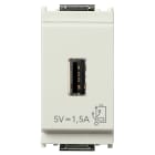 VIMAR - Unità di Alimentazione USB 5V 1,5A Bianco per Dispositivi Elettronici con Uscita Frontale 16292.B