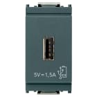 VIMAR - Unità di Alimentazione USB 5V 1,5A Grigio per Dispositivi Elettronici con Uscita Frontale