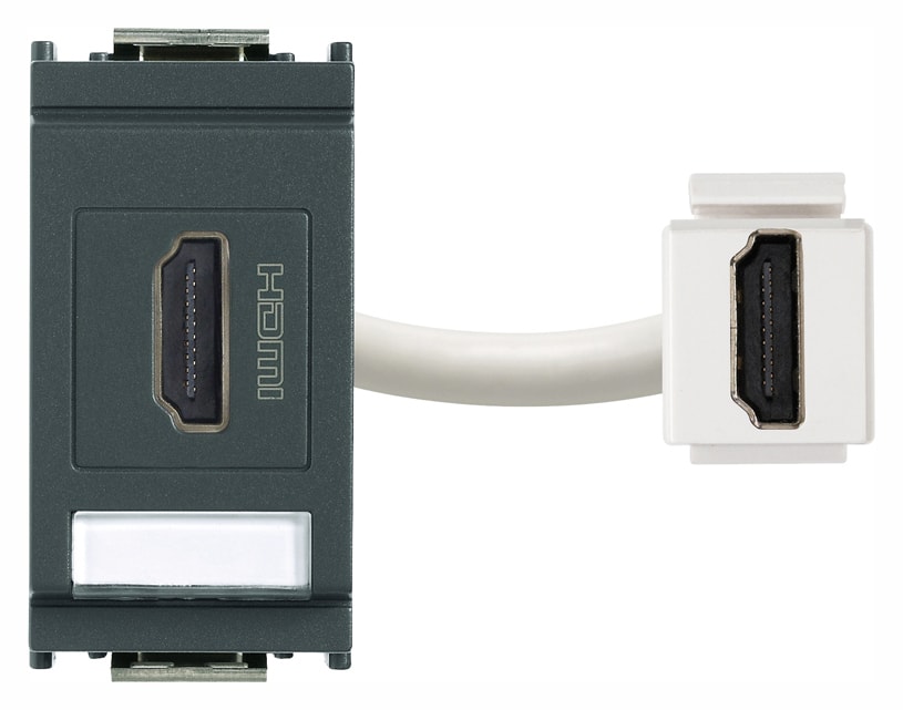 VIMAR - Presa HDMI 2.1B Grigio - Standard Keystone, Design Grigio