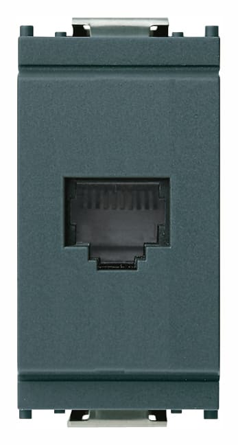 VIMAR - Presa RJ11 6/4 Grigio - 6 Posizioni 4 Contatti Morsetti a Vite